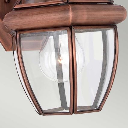 Quoizel - Utomhusvägglampa NEWBURY 1xE27/60W/230V IP44 i koppar