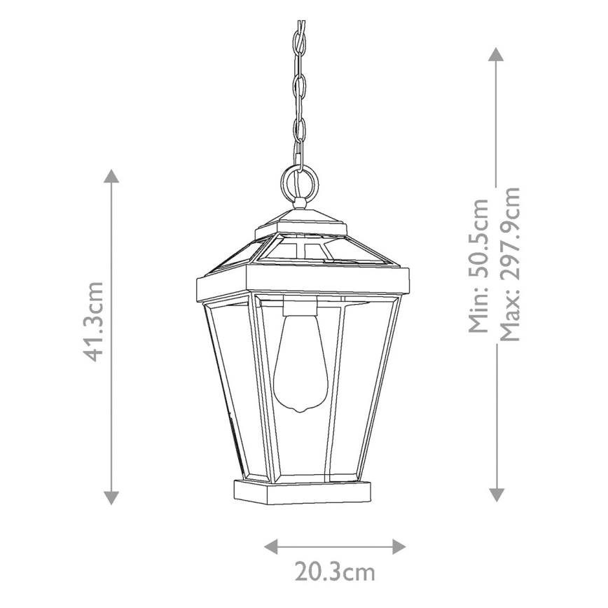 Quoizel - Utomhus ljuskrona på kedja RAVINE 1xE27/60W/230V IP23 brun