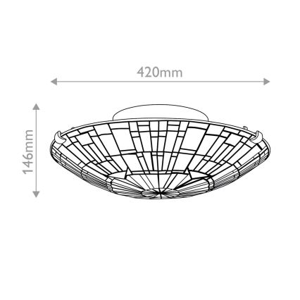 Quoizel - Taklampa REED 2xE27/60W/230V diameter 42 cm