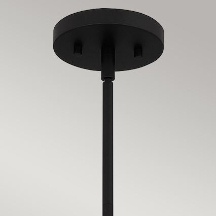 Quoizel - Pendelkrona ROYER 1xE27/60W/230V diameter 30,2 cm genomskinlig/svart/beige