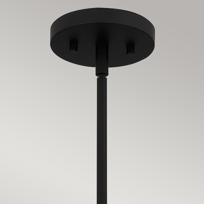 Quoizel - Pendelkrona ROYER 1xE27/60W/230V diameter 30,2 cm genomskinlig/svart/beige