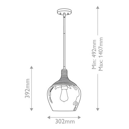 Quoizel - Pendelkrona ROYER 1xE27/60W/230V diameter 30,2 cm genomskinlig/svart/beige