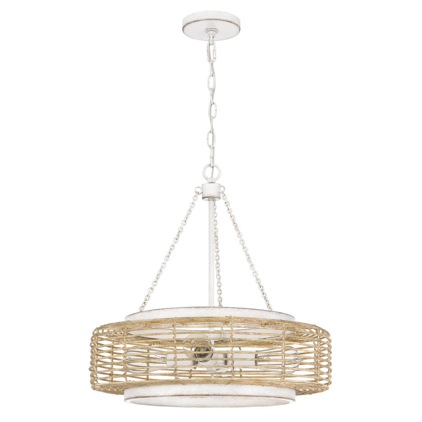 Quoizel - Ljuskrona med kedja WAYLON 4xE27/60W/230V Ø 50,4 cm brun/vit