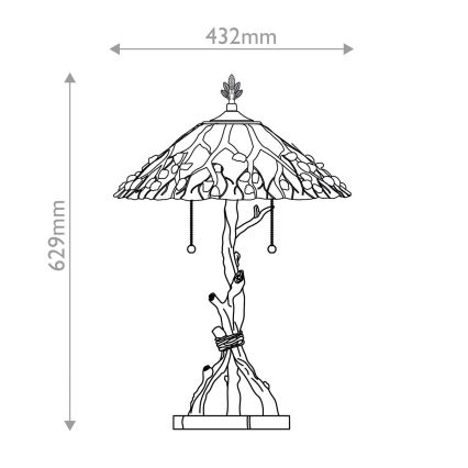 Quoizel - Tiffany-bordslampa WHISPERING 2xE27/60W/230V