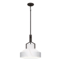 Quoizel - Stångmonterad takpendel BRECKEN 2xE27/60W/230V svart/marmordekor