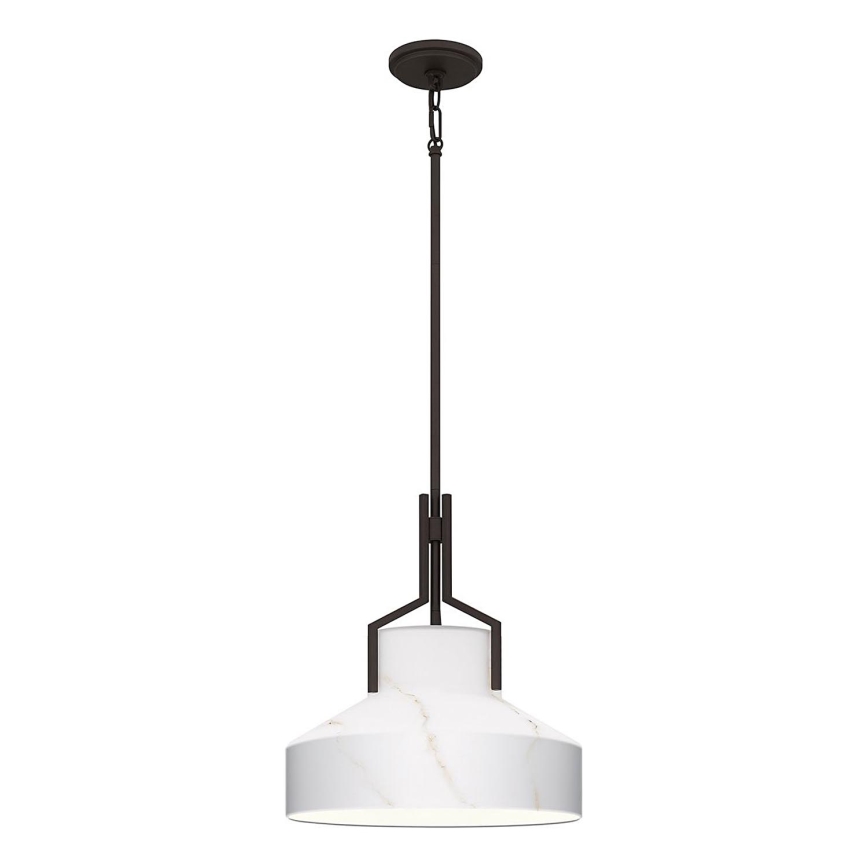 Quoizel - Stångmonterad takpendel BRECKEN 2xE27/60W/230V svart/marmordekor