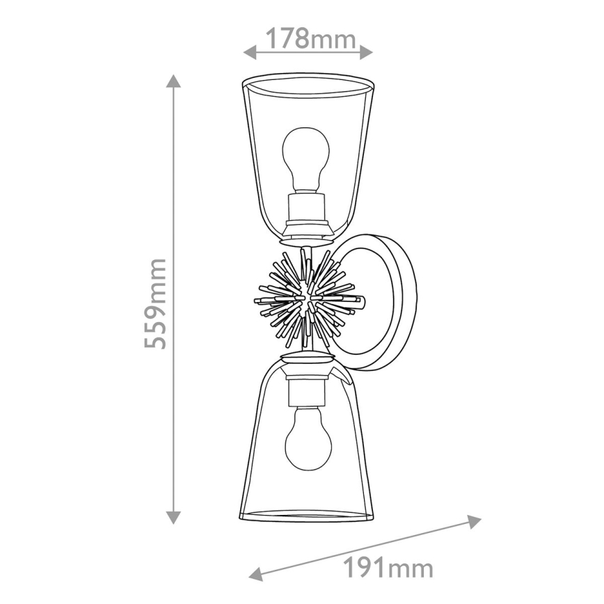 Quoizel - Vägglampa STARING 2xE27/40W/230V koppar