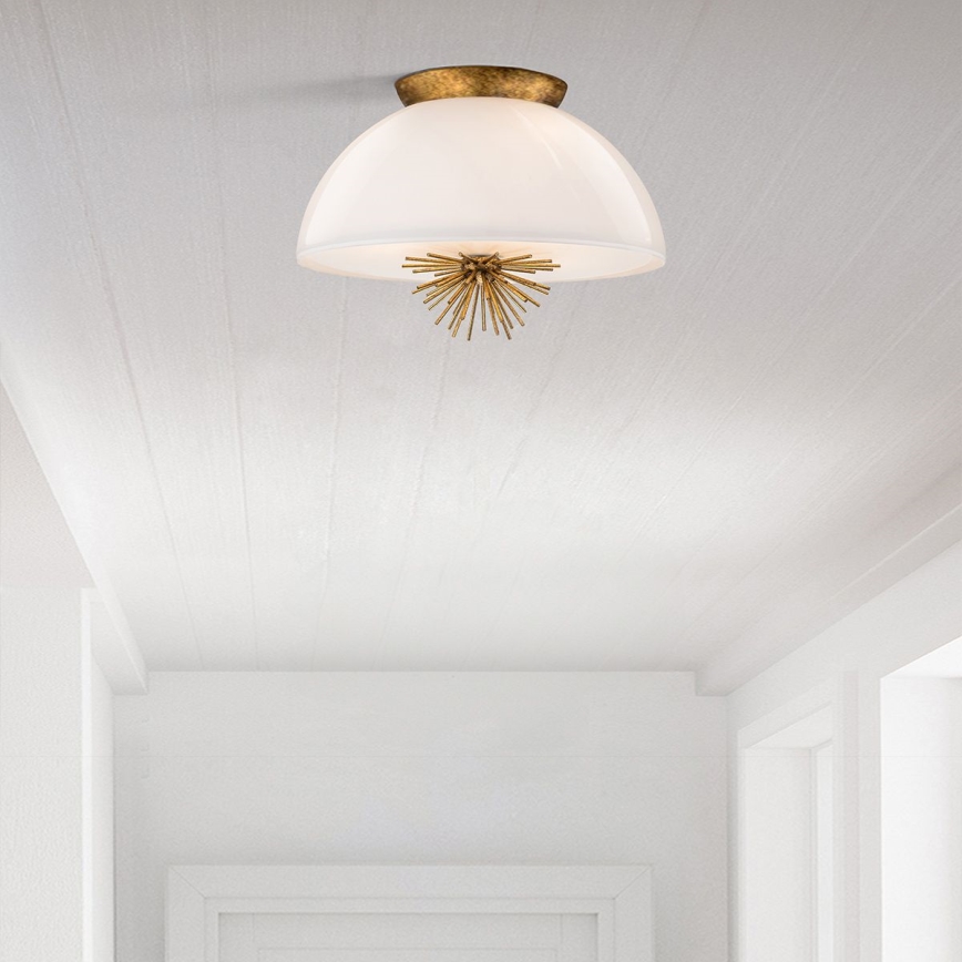Quoizel - Pendelkrona STARING 3xE14/40W/230V diameter 45,7 cm guld/patina/vit