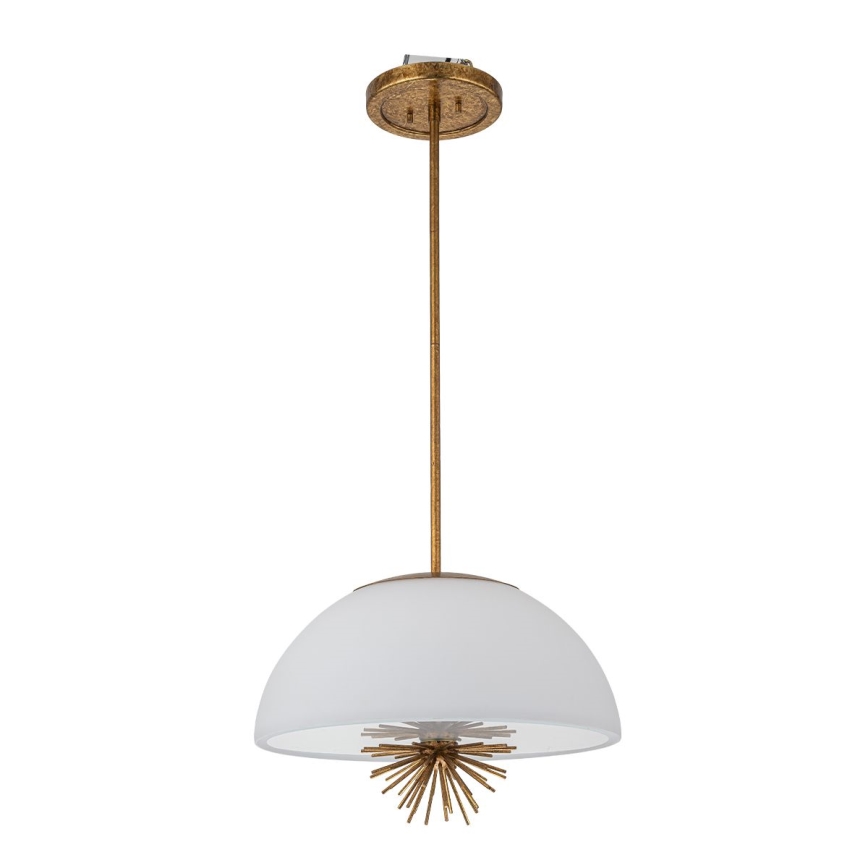 Quoizel - Pendelkrona STARING 3xE14/40W/230V diameter 45,7 cm guld/patina/vit