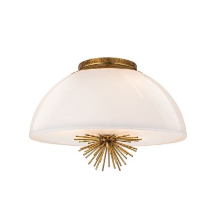 Quoizel - Pendelkrona STARING 3xE14/40W/230V diameter 45,7 cm guld/patina/vit