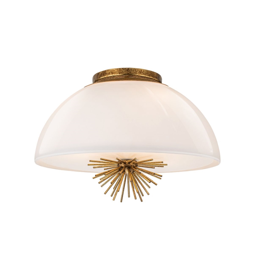 Quoizel - Pendelkrona STARING 3xE14/40W/230V diameter 45,7 cm guld/patina/vit