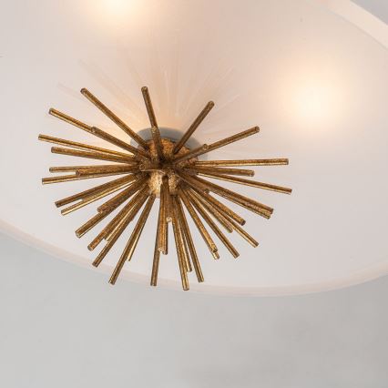 Quoizel - Pendelkrona STARING 3xE14/40W/230V diameter 45,7 cm guld/patina/vit