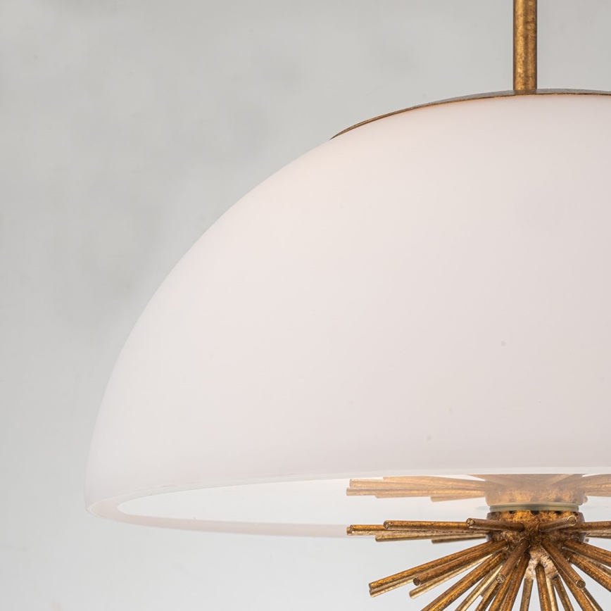 Quoizel - Pendelkrona STARING 3xE14/40W/230V diameter 45,7 cm guld/patina/vit
