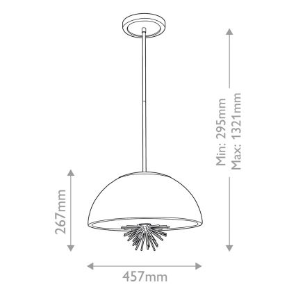 Quoizel - Pendelkrona STARING 3xE14/40W/230V diameter 45,7 cm guld/patina/vit