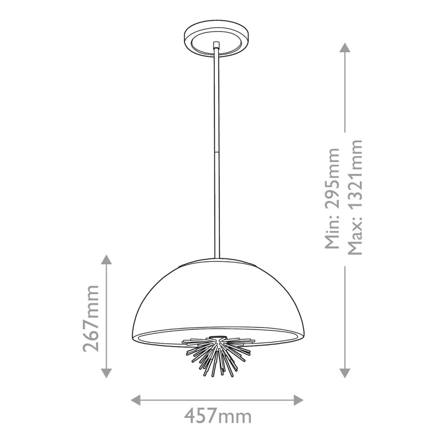 Quoizel - Pendelkrona STARING 3xE14/40W/230V diameter 45,7 cm guld/patina/vit