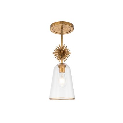 Quoizel - Pendelkrona STARING 1xE27/40W/230V diameter 18,4 cm guld/patina/genomskinlig