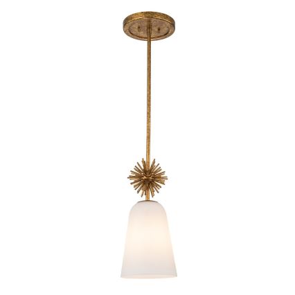 Quoizel - Pendelkrona STARING 1xE27/40W/230V diameter 18,4 cm guld/patina/vit