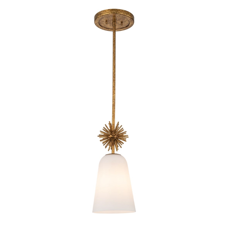 Quoizel - Pendelkrona STARING 1xE27/40W/230V diameter 18,4 cm guld/patina/vit
