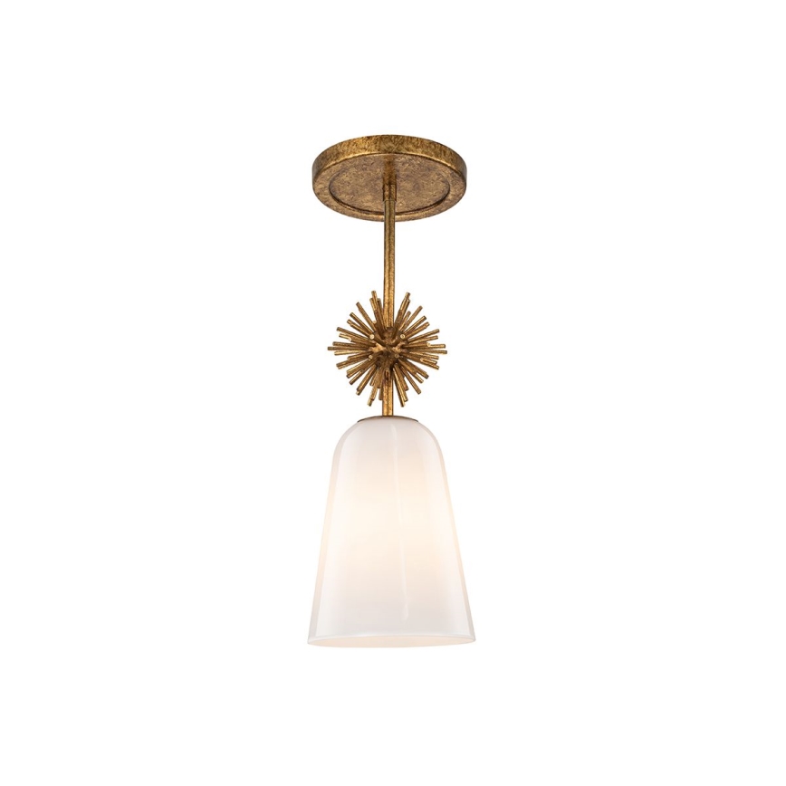 Quoizel - Pendelkrona STARING 1xE27/40W/230V diameter 18,4 cm guld/patina/vit