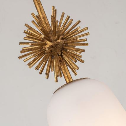 Quoizel - Pendelkrona STARING 1xE27/40W/230V diameter 18,4 cm guld/patina/vit