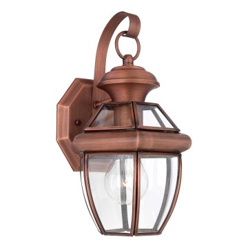 Quoizel - Utomhusvägglampa NEWBURY 1xE27/60W/230V IP44 i koppar