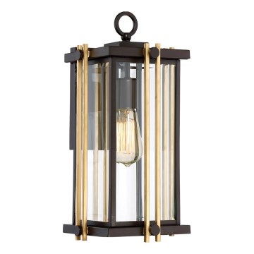 Quoizel - Vägglampa för utomhusbruk GOLDENROD 1xE27/100W/230V IP44 svart/gyllene