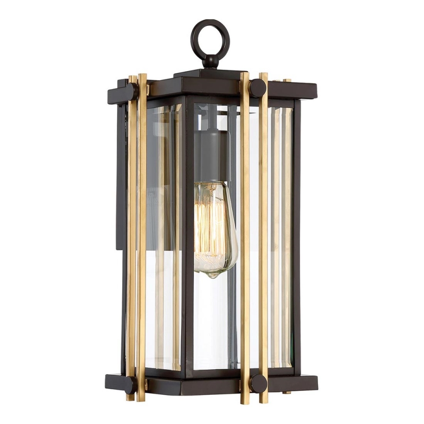Quoizel - Vägglampa för utomhusbruk GOLDENROD 1xE27/100W/230V IP44 svart/gyllene