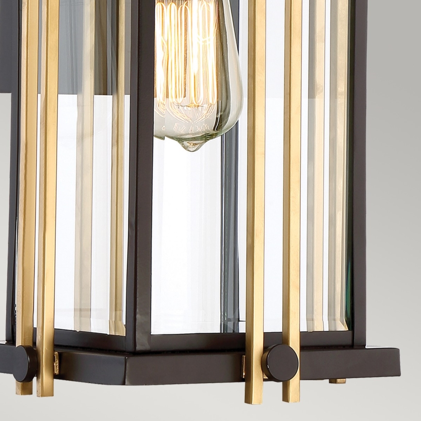 Quoizel - Vägglampa för utomhusbruk GOLDENROD 1xE27/100W/230V IP44 svart/gyllene