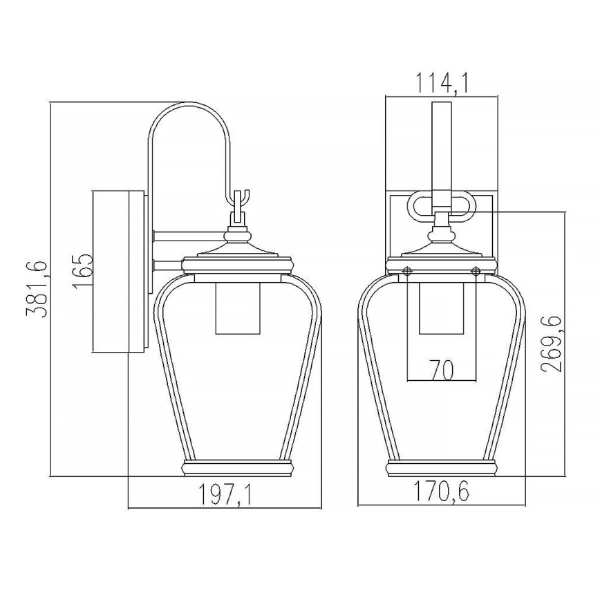 Quoizel - Vägglampa för utomhusbruk PROVINCE 1xE27/60W/230V IP44