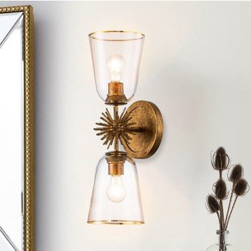 Quoizel - Vägglampa STARING 2xE27/40W/230V koppar
