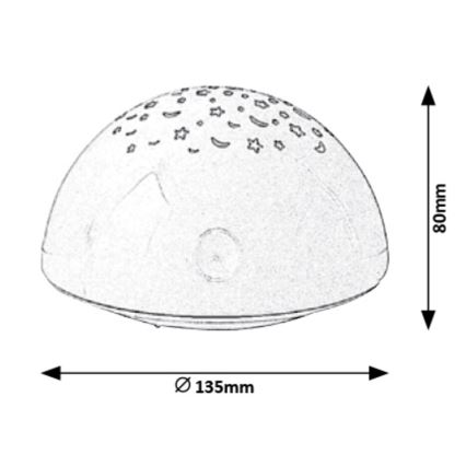 Rabalux 1470 - LED Nattlampa LINA RGB LED/0,5W/3xAA