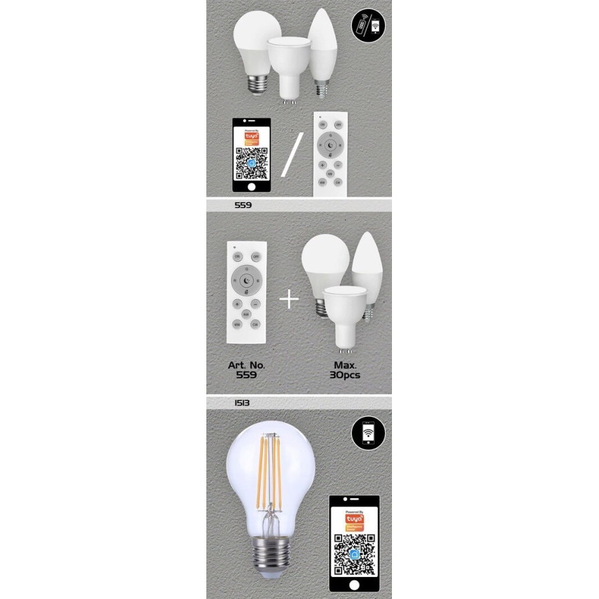 Rabalux 1980 - LED RGB Dimbar glödlampa C37 E14/5W/230V Wi-Fi 3000-6500K