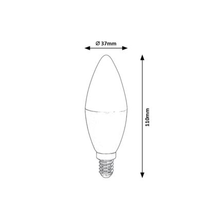 Rabalux 1980 - LED RGB Dimbar glödlampa C37 E14/5W/230V Wi-Fi 3000-6500K