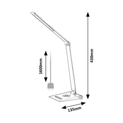 Rabalux 2029 - LED Dimbar bordslampa NILFGARD LED/13W/230V 2800-5000K