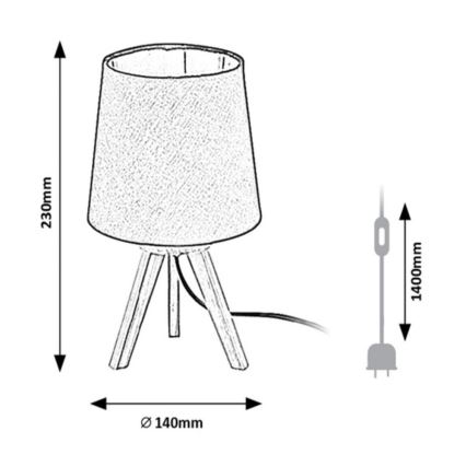 Rabalux - Bordslampa 1xE14/25W/230V beige