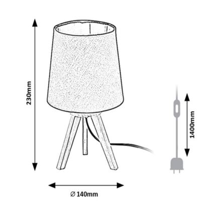 Rabalux - Bordslampa 1xE14/25W/230V svart