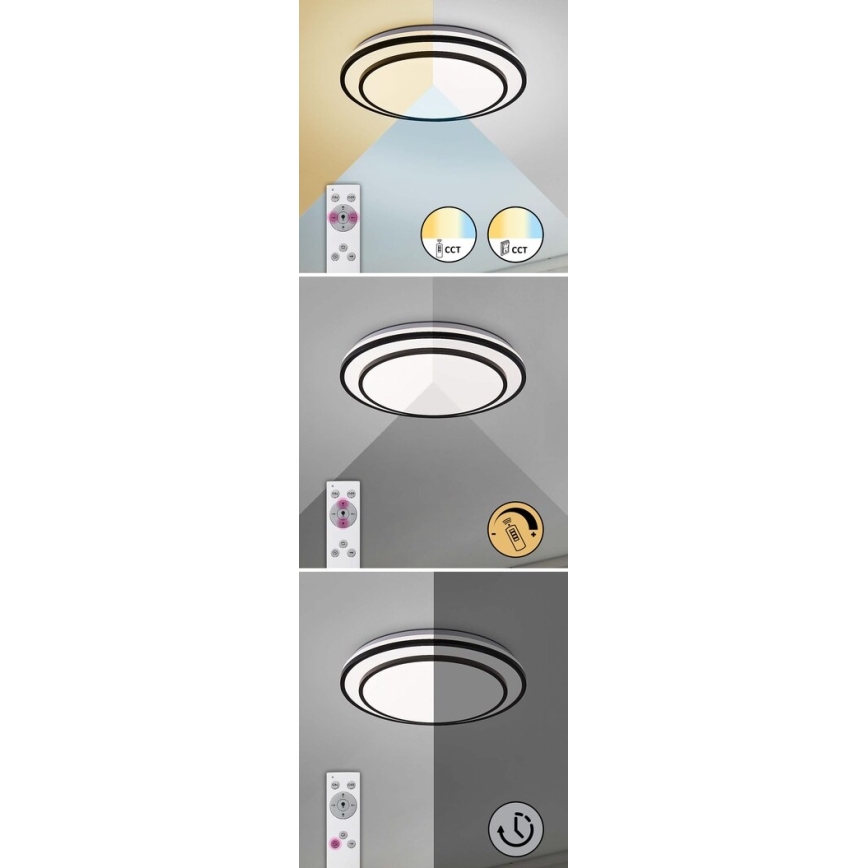 Rabalux 2130 - LED Dimbar taklampa LED/40W/230V svart+ fjärrkontroll