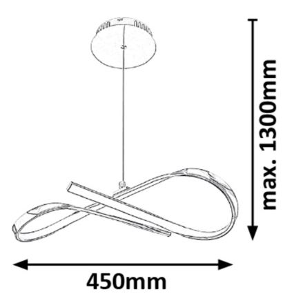 Rabalux 2188 - LED Ljuskrona med snöre ANIELA LED/20W/230V