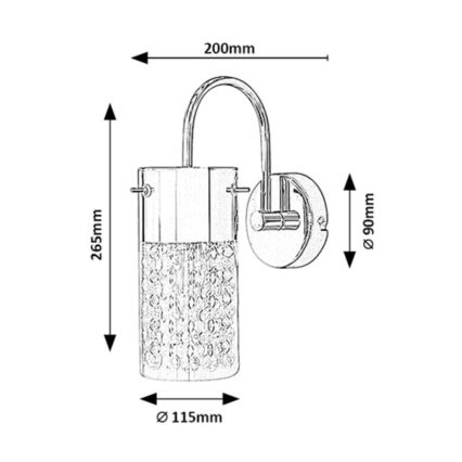 Rabalux - Vägglampa för badrum 1xE14/40W/230V IP44 skinande krom