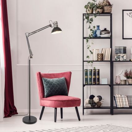 Rabalux - Golvlampa 1xE27/40W/230V svart/glansig krom