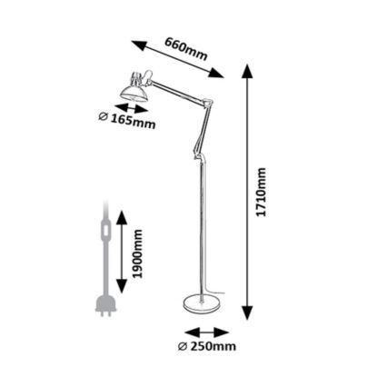 Rabalux - Golv lampa 1xE27/40W/230V grädde/gyllene