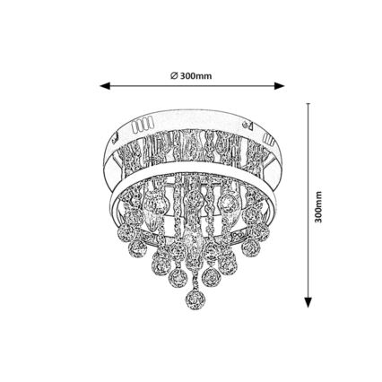 Rabalux 2236 - Ytmonterad kristallkrona LED/20W/230V + 3xE14/40W