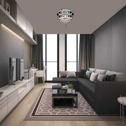 Rabalux 2237 - Kristall ytmonterad ljuskrona LED/32W/230V + 3xE14/40W