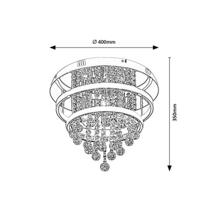 Rabalux 2237 - Kristalltaklampa PALLAS LED/32W/230V + 3xE14/40W