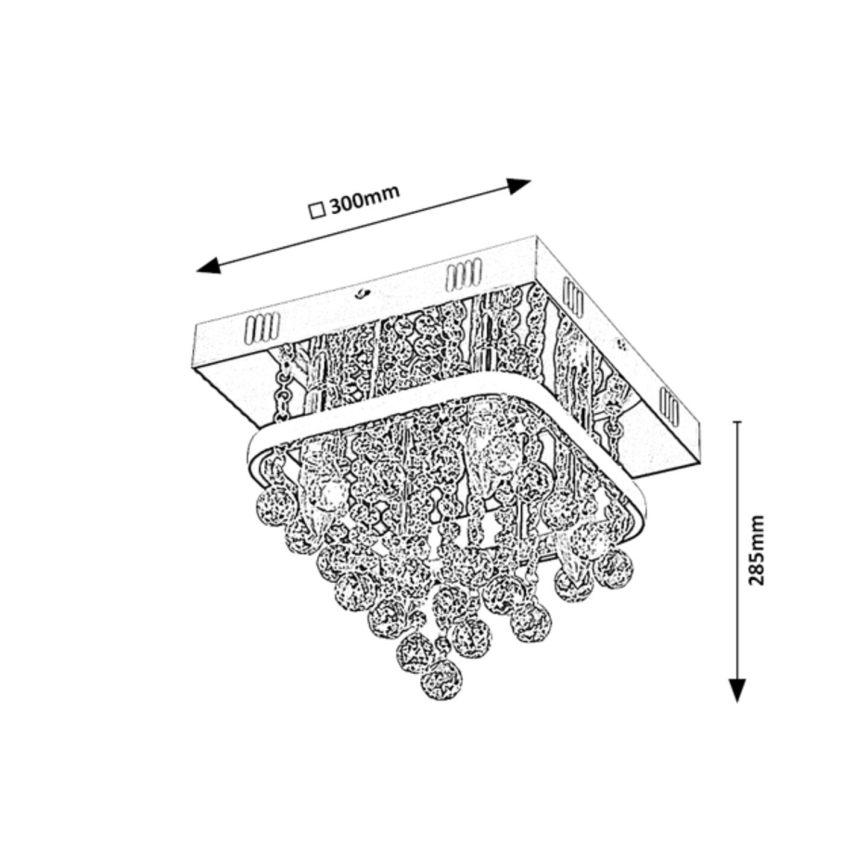 Rabalux - Fäst kristallkrona LED/23W/230V + 4xE14/40W