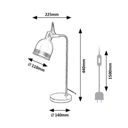 Rabalux - Bordslampa 1xE14/25W/230V svart