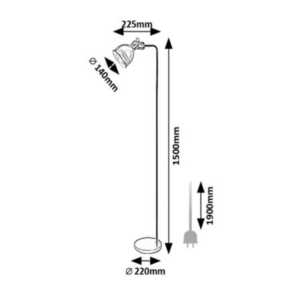 Rabalux - Golv lampa 1xE27/40W/230V svart