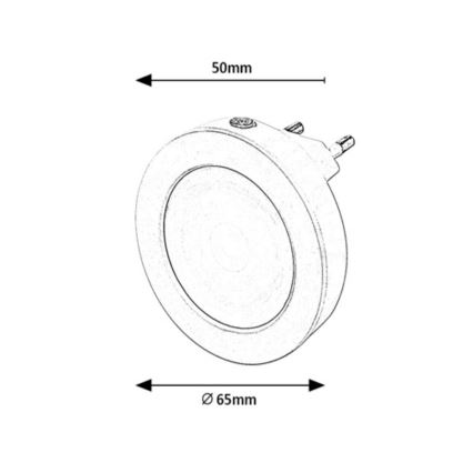 Rabalux - LED nattlampa med sensor LED/0,5W/230V 3000K diameter 65 mm