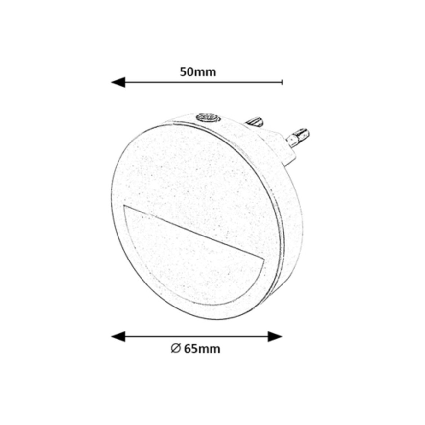 Rabalux - LED Nattlampa med skymningssensor LED/0,5W/230V 3000K diameter 65 mm