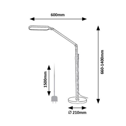 Rabalux - LED Ljusreglerad beröring golvlampa LED/13W/230V 3000-6000K svart